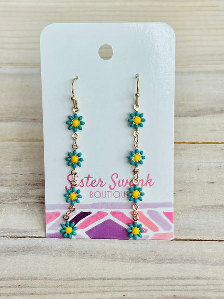 Linked Daisy Chain Drop Earrings