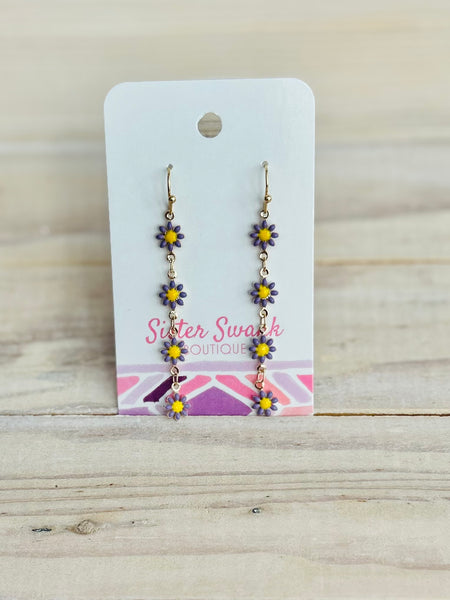 Linked Daisy Chain Drop Earrings