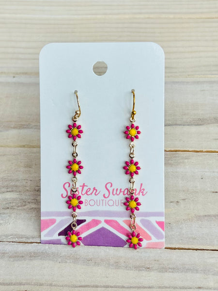 Linked Daisy Chain Drop Earrings