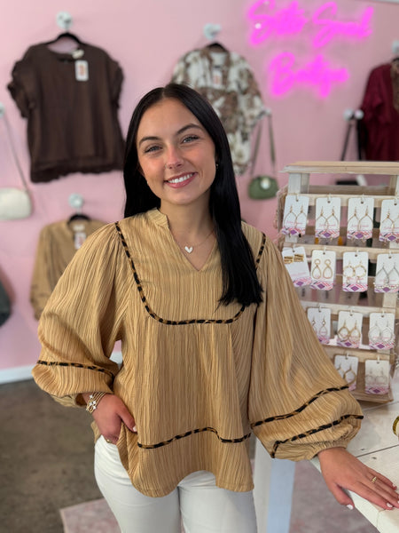 Simply Wild Blouse - Taupe