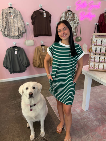 Sunny Stripes Dress - Green