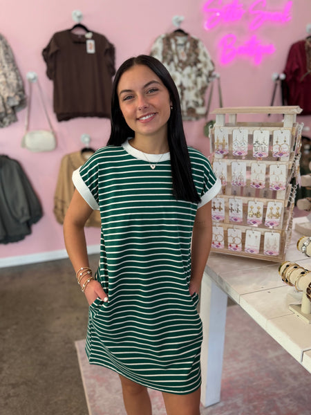 Sunny Stripes Dress - Green