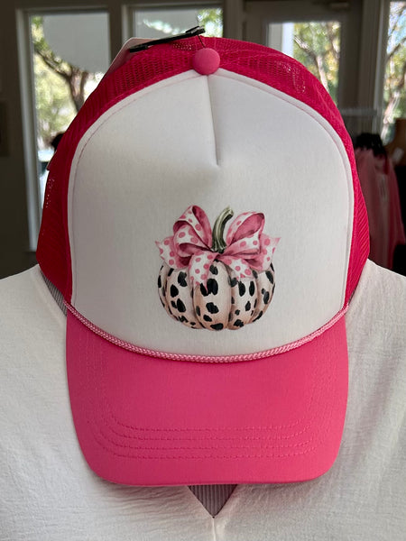 Pumpkin Patch Cutie Trucker Hat - Hot Pink