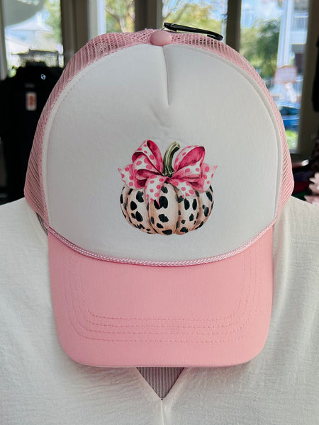 Pumpkin Patch Cutie Trucker Hat - Light Pink