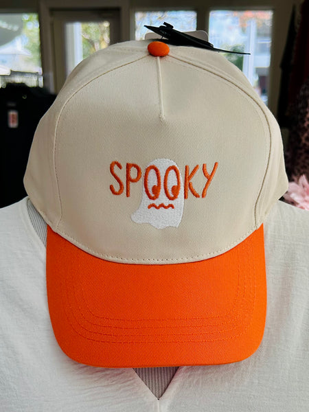 Spooky Ghost Embroidered Baseball Cap