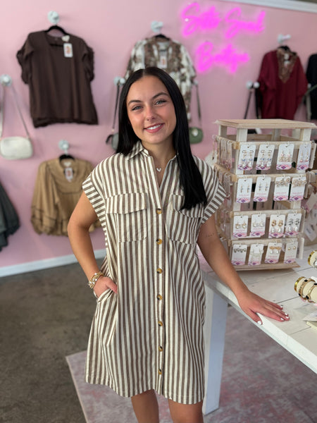 Life At Ease Dress - Brown