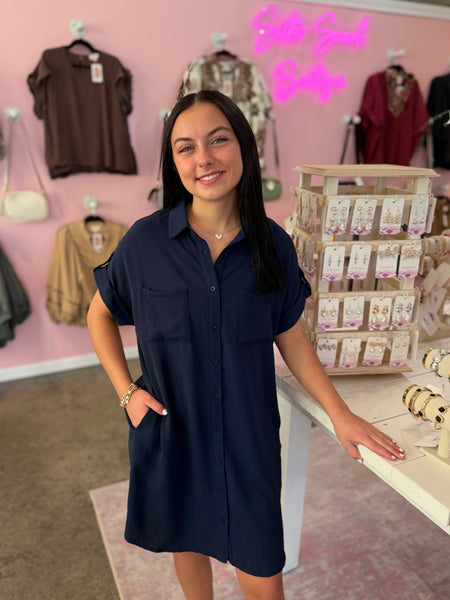 The Sunday Stroll Dress - Navy