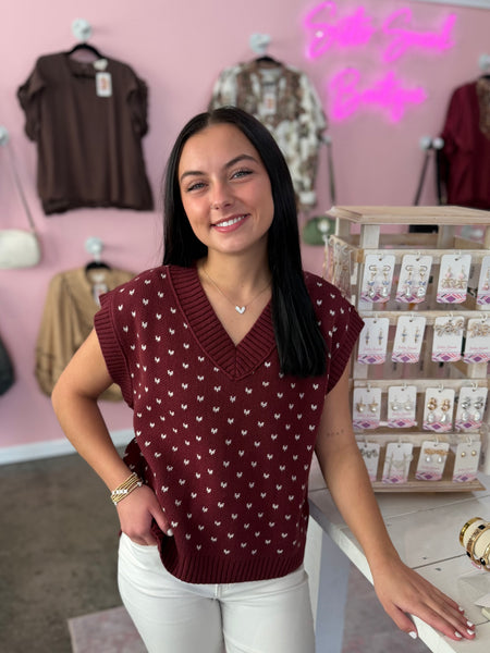 Simply Yours Sweater Vest - Wine