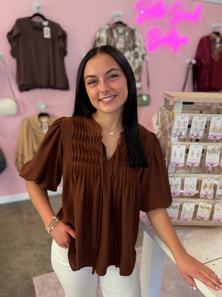 Sweet Moment Top - Brown