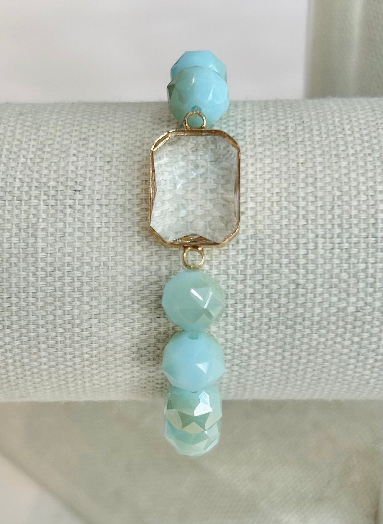 Mini Stone Beaded Stretch Bracelet - Mint