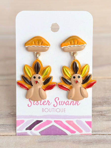 Thankful Turkey Earrings