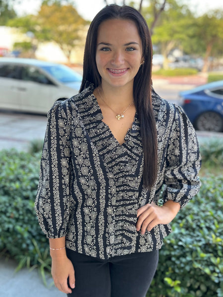 Wildflower Path Blouse - Black