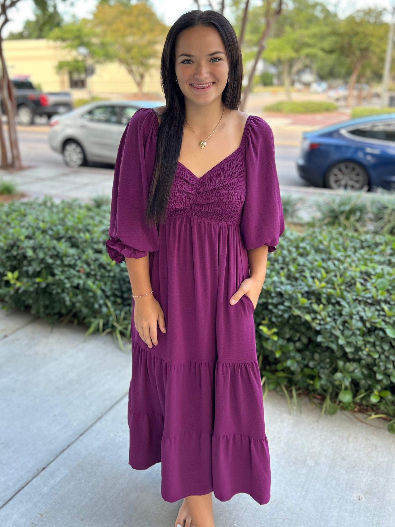 The Crisp Air Dress - Wine