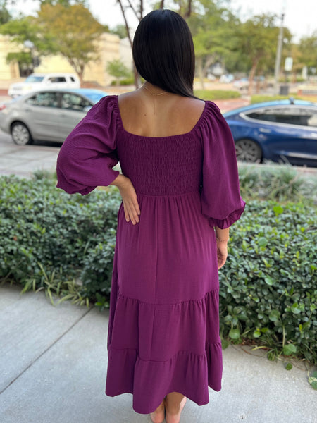 The Crisp Air Dress - Wine