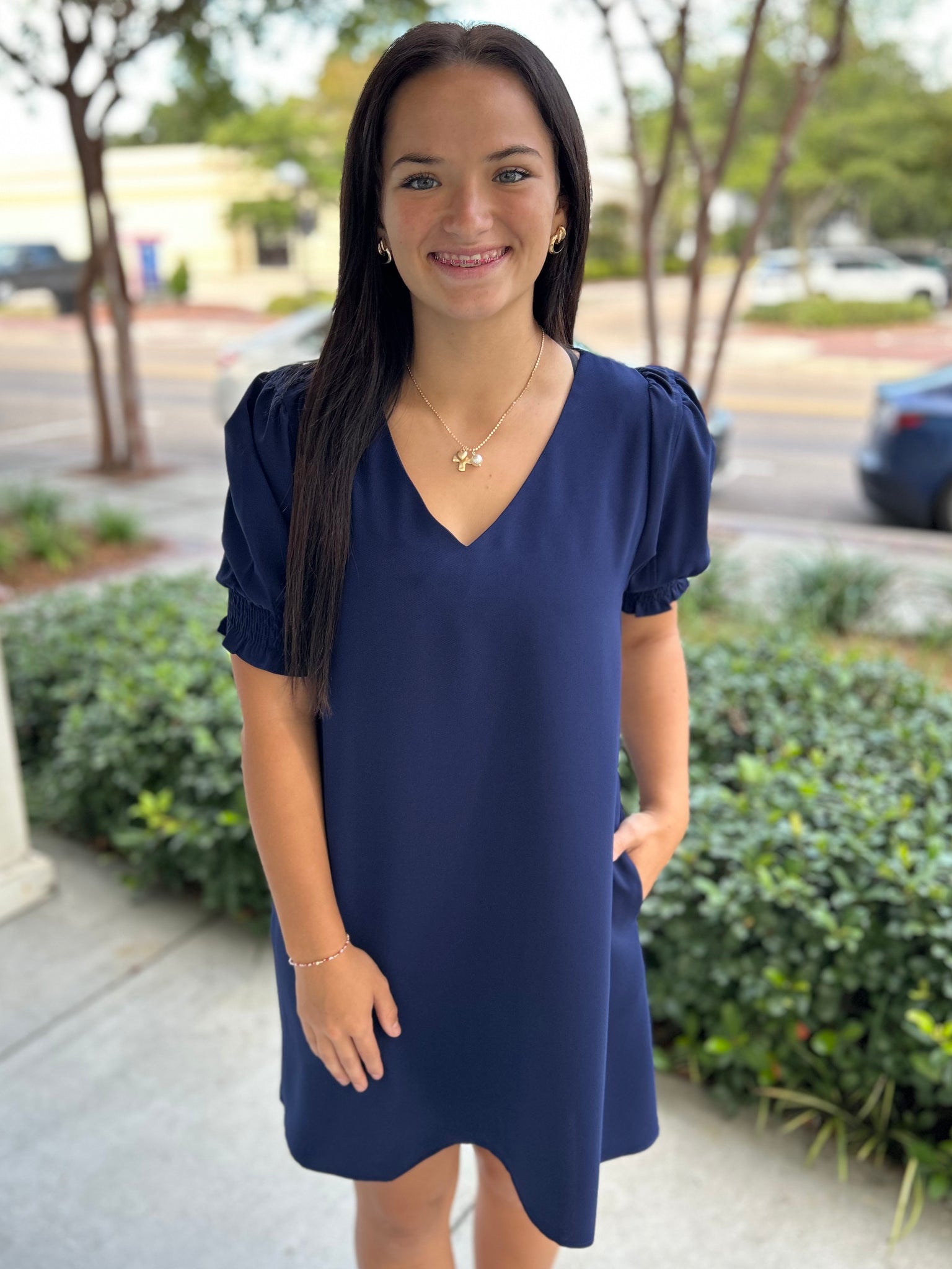 Simply Elegant Dress - Navy