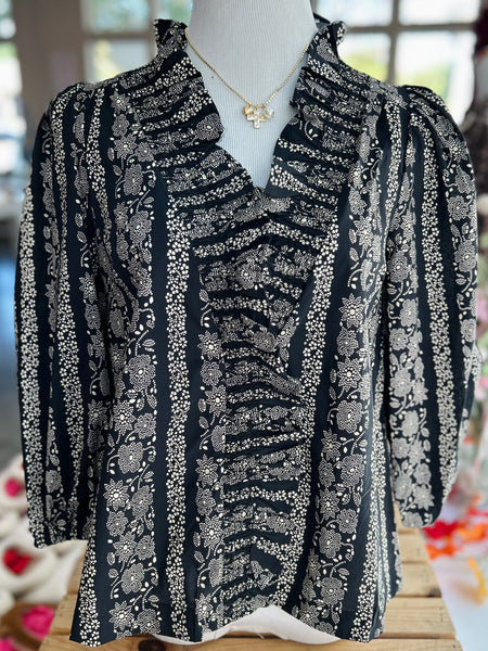 Wildflower Path Blouse - Black