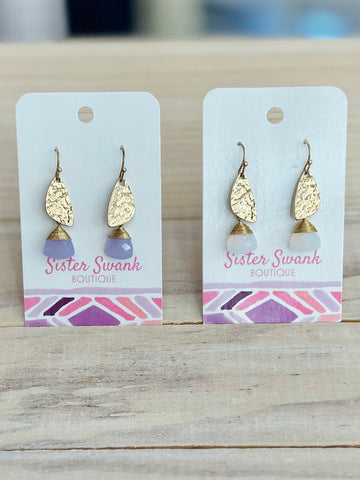Wrapped Bead Drop Earrings