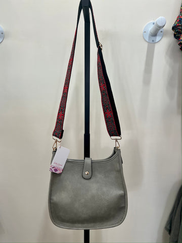 Leather Crossbody Shoulder Bag - Light Olive