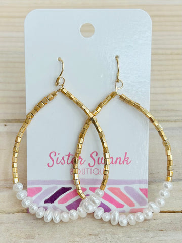 Beaded Teardrop Drop Earrings