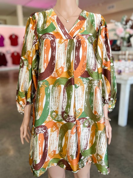 Keeping It Cool Dress - Rust