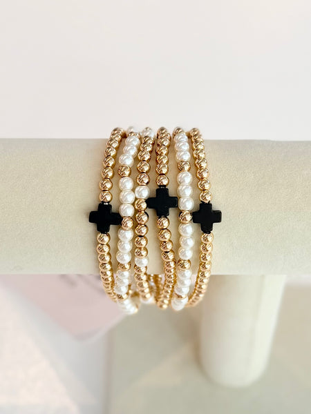 Hope & Grace Bracelet Stack - Black