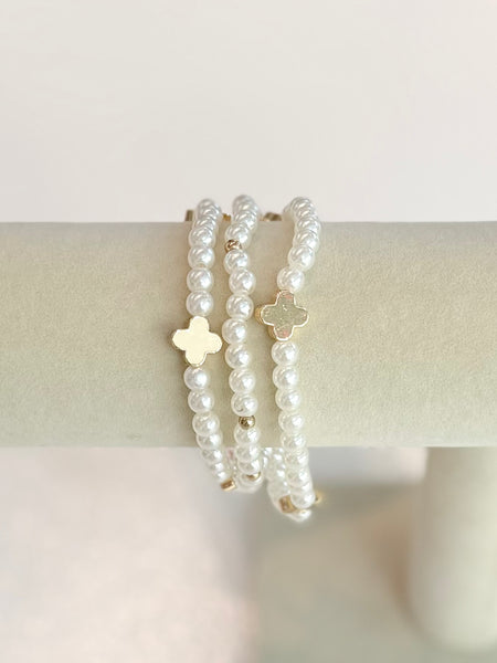 Simply Faithful Bracelet Set - Pearl