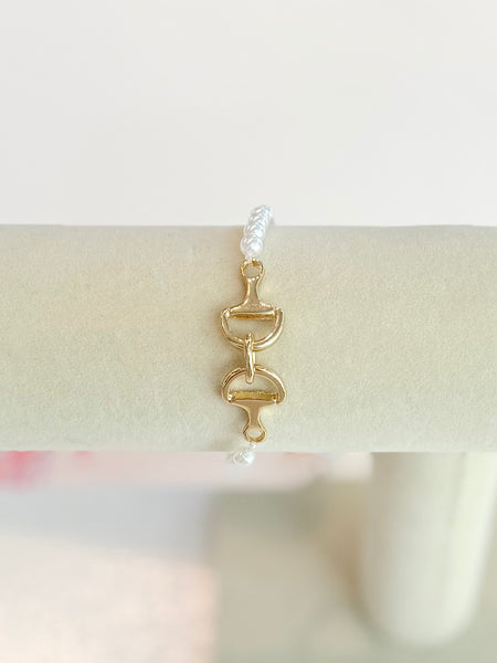 Bit & Bead Bracelet - Gold/Cream