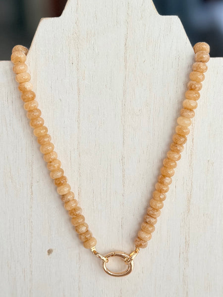 Sweet Stone Beaded Necklace - Brown