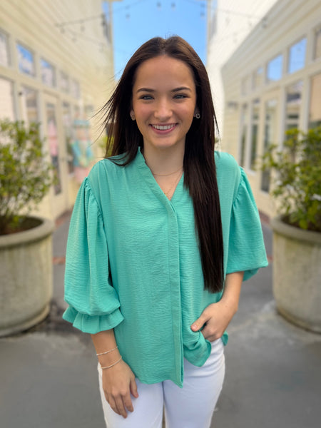 The Light & Lovely Blouse - Emerald