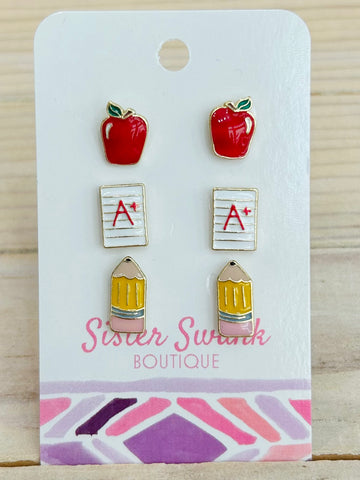 Back 2 School Stud Earrings