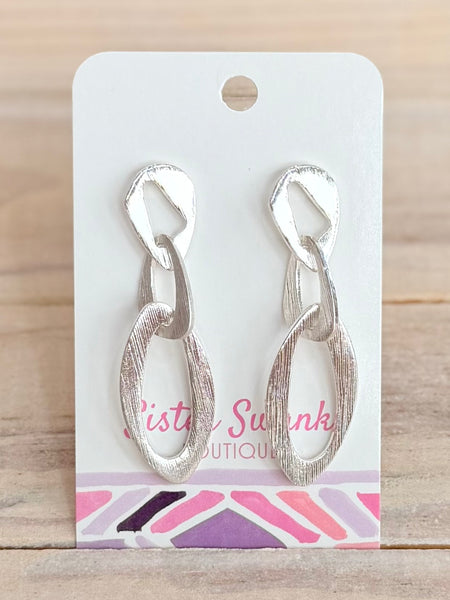 Modern Muse Drop Earrings - Silver