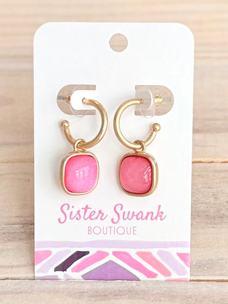 Glitter & Glow Earrings - Pink