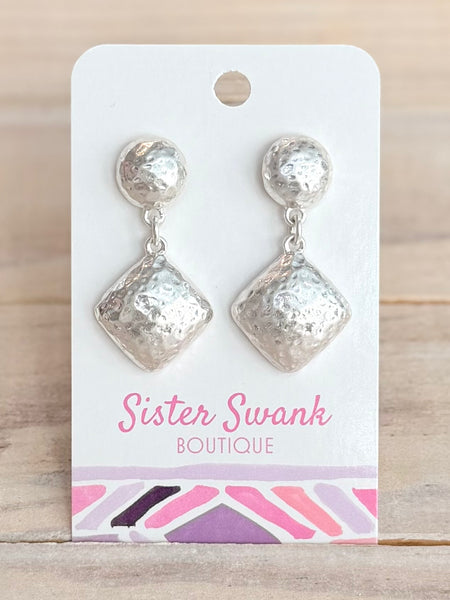 Shape Up Drop Earrings - Silver