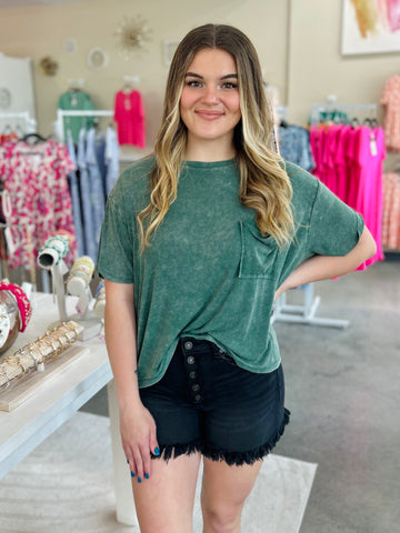 In My Element Top - Dark Green