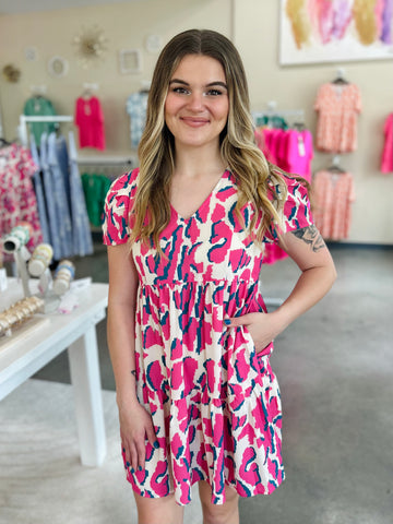 Wild Chic Tiered Dress - Cream Mix