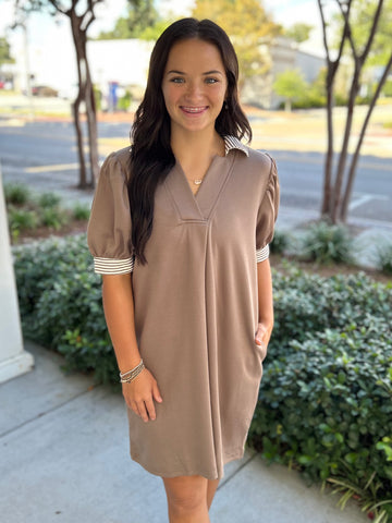 The Darling Detail Dress - Mocha