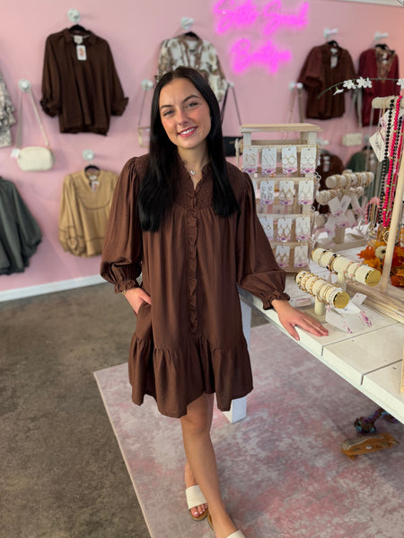 Cider Season Dress - Brown