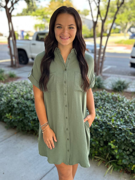 The Sunday Stroll Dress - Olive