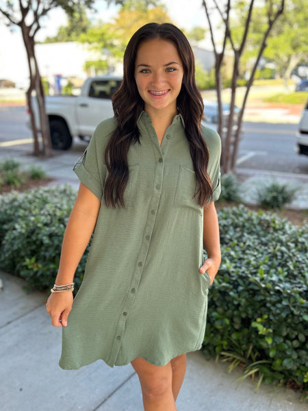 The Sunday Stroll Dress - Olive
