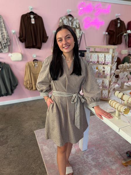 Sweet Traditions Dress - Brown