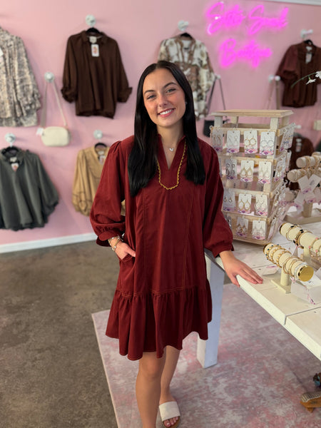 Well Worth It Dress - Burgundy