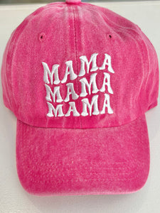 Distressed Mama Embroidered Baseball Cap