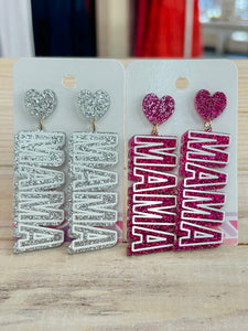 Glitter Drop Momma Earrings