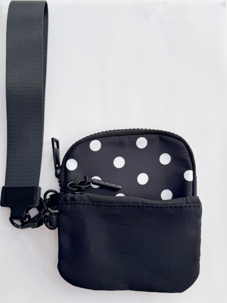 Dot Duo Wristlet Wallet - Black