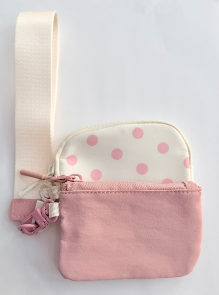 Dot Duo Wristlet Wallet - Rose