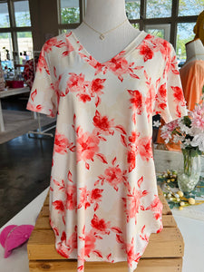 Snagged Your Attention Top - Coral