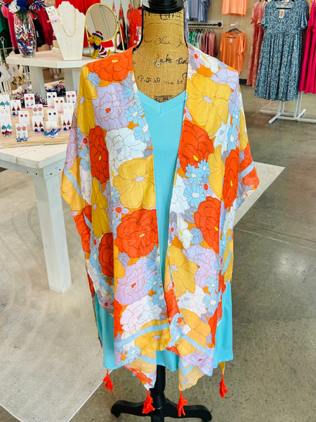 With The Girls Kimono - Orange