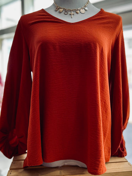 Sweet As Sunday Blouse - Rust