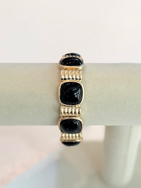 Marbled Stone Bracelet - Black
