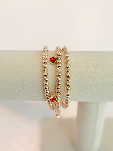 Beaded Beauty Bracelet Set - Red